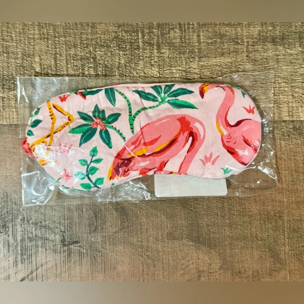 *NWT* Flamingo Print Women's Satin Eye Mask